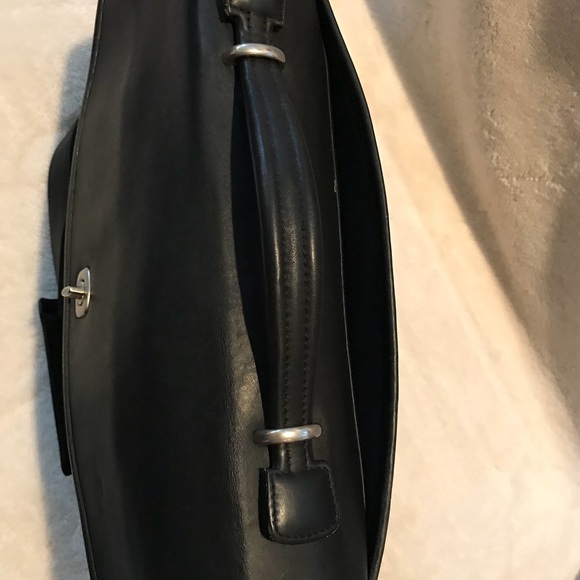 Coach Black Leather Briefcase with Silver Hardware - Picture 3 of 8